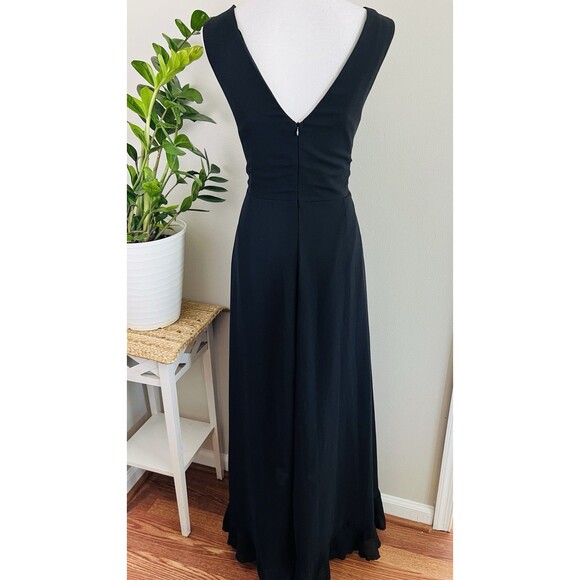 SheIn Curve Long Black Chiffon Ruffle Goth Morticia Addams Gothic Dress Plus 1XL - Picture 6 of 8